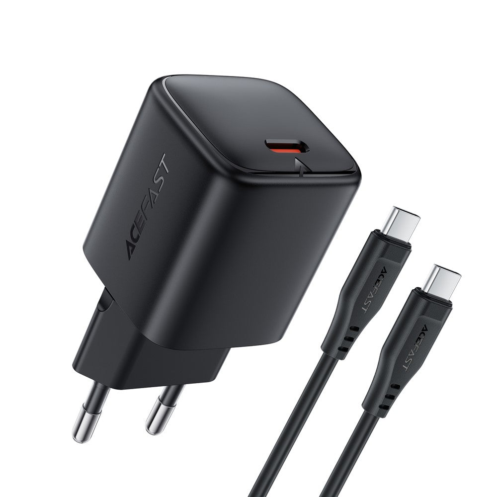 ACEFAST A119 PD 45W Mini GaN USB-C hurtigoplader sæt med 1,2 m USB-C-kabel, EU-stik