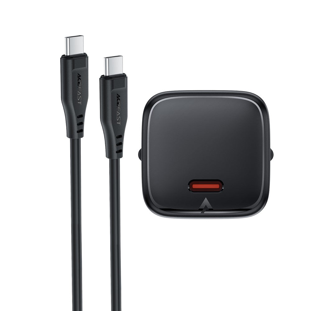 ACEFAST A119 PD 45W Mini GaN USB-C hurtigoplader sæt med 1,2 m USB-C-kabel, EU-stik
