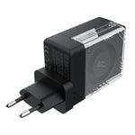 NILLKIN Icecore 65W GaN hurtig vægoplader med udtrækkeligt USB-C-kabel til rejsebrug, EU-stik