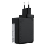 NILLKIN Icecore 65W GaN hurtig vægoplader med udtrækkeligt USB-C-kabel til rejsebrug, EU-stik