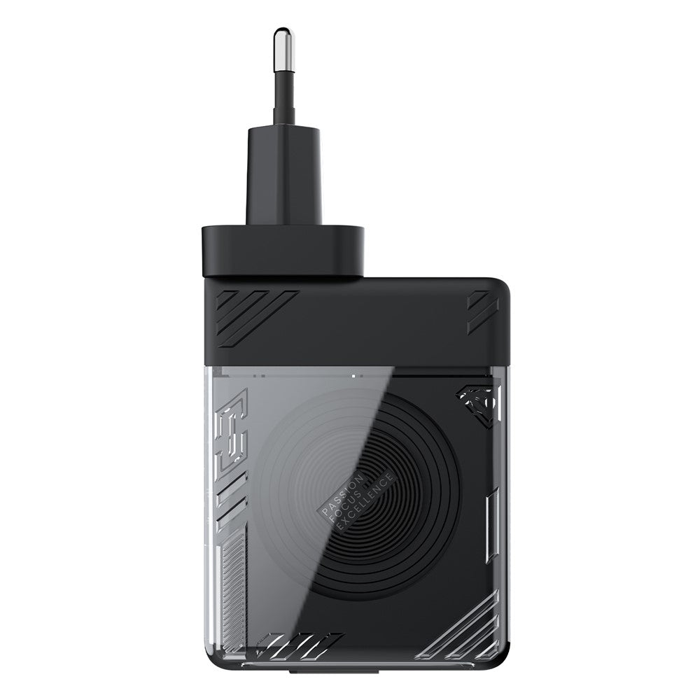 NILLKIN Icecore 65W GaN Fast Wall Charger with Retractable USB-C Cable for Travel, EU Plug