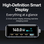 WLX-60G 140W GaN Charger 5 in 1 Smart Display Desktop Fast Charging Station