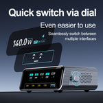 WLX-60G 140W GaN Charger 5 in 1 Smart Display Desktop Fast Charging Station
