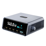 WLX-60G 140W GaN Charger 5 in 1 Smart Display Desktop Fast Charging Station
