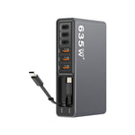 8-Port GaN Desktop Charger 140W Fast Charging Station with Dual Retractable Type-C Cables