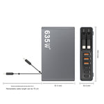 8-Port GaN Desktop Charger 140W Fast Charging Station with Dual Retractable Type-C Cables