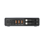 8-Port GaN Desktop Charger 140W Fast Charging Station with Dual Retractable Type-C Cables