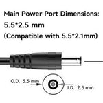 12V 2A AC / DC Power Adapter, 5.5x2.5mm + 4.0x1.7mm Interchangeable DC Plugs, 2-Plug Set