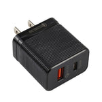 LZ-728 QC 3.0 USB+PD 20W Type-C Travel Wall Charger Fast Charging Phone Adapter for Xiaomi iPhone