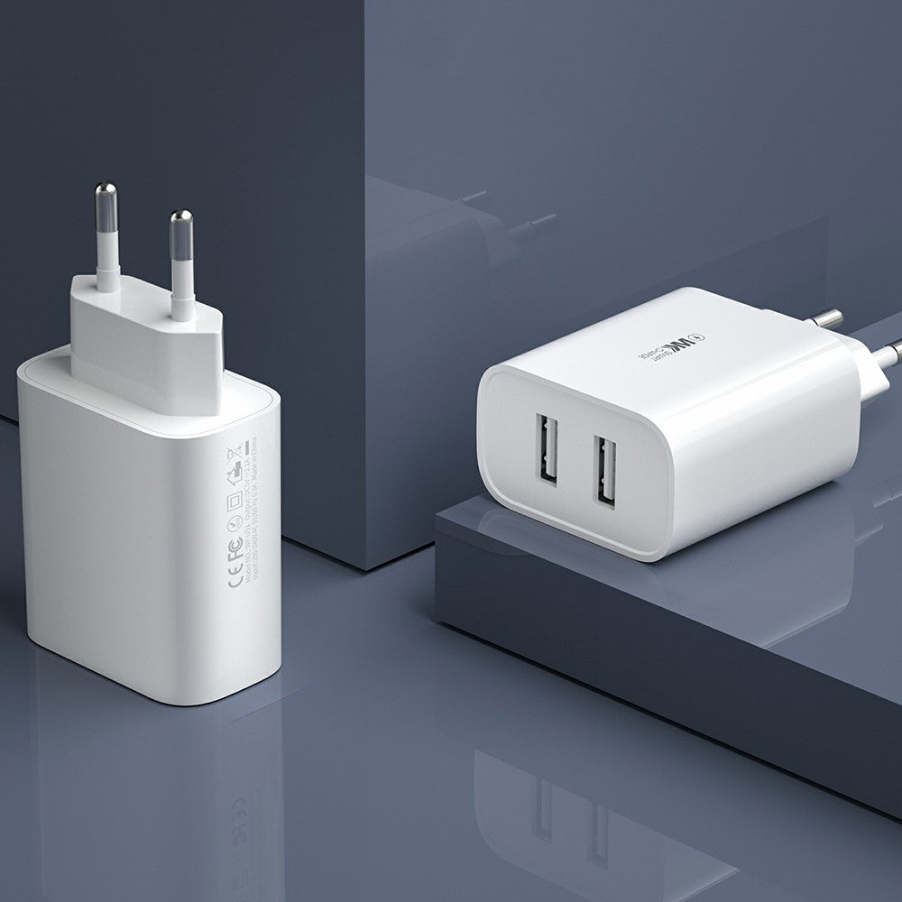 WEKOME WP-U51 2.1A Fast Charging Dual USB Port Wall Charger Travel Charger (EU Plug)