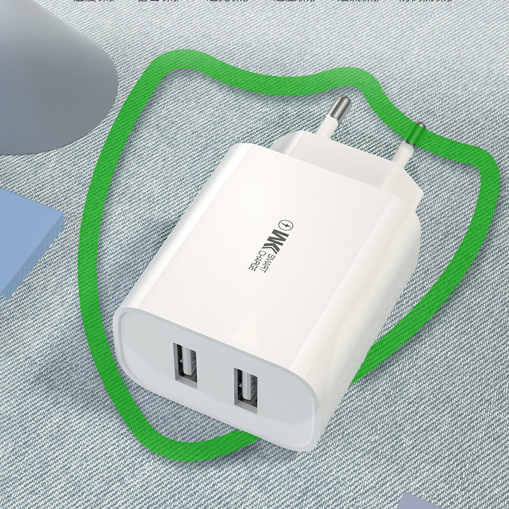 WEKOME WP-U51 2.1A Fast Charging Dual USB Port Wall Charger Travel Charger (EU Plug)