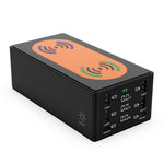 HHW-888W Dobbelt trådløs opladningsdock USB-A USB-C QC3.0 PD-opladerhub LED-skærm Telefon Tablet Laptop Hurtigladestation