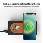 HHW-888W Dobbelt trådløs opladningsdock USB-A USB-C QC3.0 PD-opladerhub LED-skærm Telefon Tablet Laptop Hurtigladestation