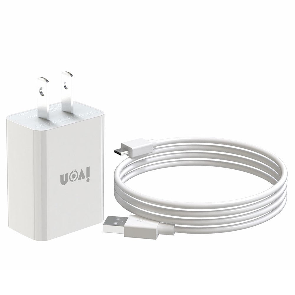 IVON AD-33 2.1A Mobile Phone USB Charger Travel Power Adapter Plug + 1m Micro USB Data Cable