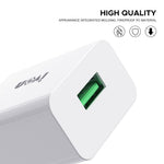 IVON AD-35 3A High Current Fast Charger Travel Power Adapter QC3.0 USB Wall Charger + 1m Micro USB Data Cable