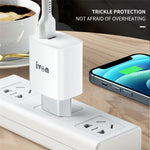 IVON AD52 Portable 18W PD Charger Type-C + USB Dual Ports Power Adapter
