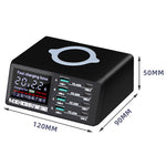 X9D 110W USB+PD Smart Multi-Port Oplader + Trådløs Oplader til iPhone iPad AC100-240V Anti-Skrid Opladningsstation