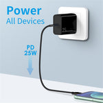 NORTHJO NOPD250601AU PD 25W Type-C Port Fast Charging Adapter Home Travel Wall Charger