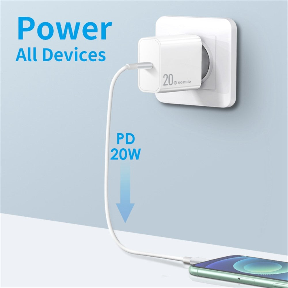 NORTHJO NOPD200601EU PD 20W USB C Enkelt Port Hurtigoplader Vægadapter
