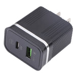 46-A2C2 20W PD + QC3.0 USB Fast Charger Type-C / USB-A Dual Port Power Adapter