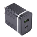 46-A2C2 20W PD + QC3.0 USB Fast Charger Type-C / USB-A Dual Port Power Adapter