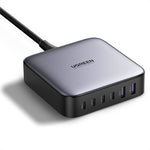 UGREEN 200W 4 USB-C + 2 USB-A GaN Hurtigoplader Sæt Multi-Port Desktop-oplader med 1m 100W Kabel + 1.5m Strømkabel