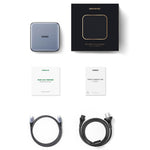 UGREEN 200W 4 USB-C + 2 USB-A GaN Hurtigoplader Sæt Multi-Port Desktop-oplader med 1m 100W Kabel + 1.5m Strømkabel