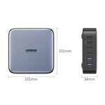 UGREEN 200W 4 USB-C + 2 USB-A GaN Hurtigoplader Sæt Multi-Port Desktop-oplader med 1m 100W Kabel + 1.5m Strømkabel