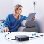 UGREEN 200W 4 USB-C + 2 USB-A GaN Hurtigoplader Sæt Multi-Port Desktop-oplader med 1m 100W Kabel + 1.5m Strømkabel