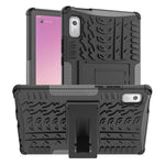 For Lenovo Tab M9 Tyre Pattern Kickstand Case PC+TPU Shockproof Tablet Cover