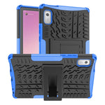 For Lenovo Tab M9 Tyre Pattern Kickstand Case PC+TPU Shockproof Tablet Cover