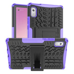 For Lenovo Tab M9 Tyre Pattern Kickstand Case PC+TPU Shockproof Tablet Cover
