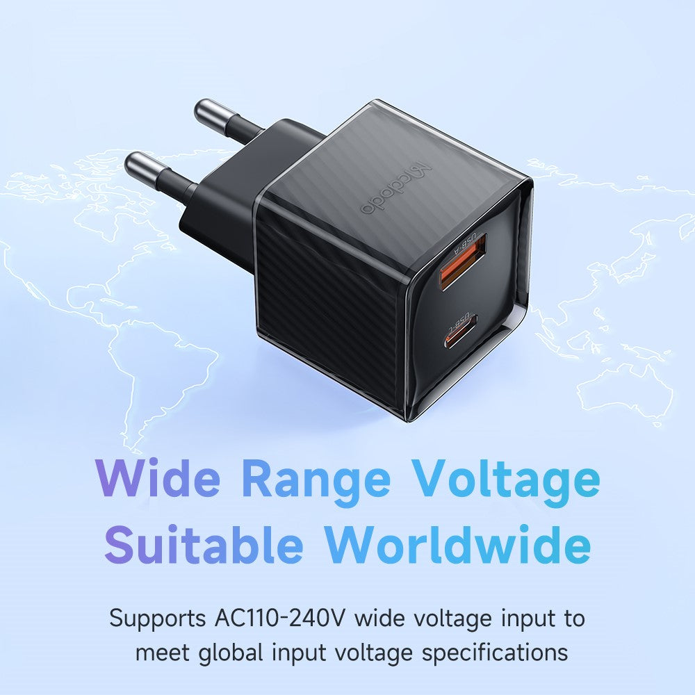 MCDODO CH-415 33W GaN USB+Type-C EU Stik Vægoplader Brandsikker PC Telefon Tablet Strømadapter