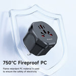 MCDODO CP-45 C1 Series Universal Travel Adapter 8-hole to UK / EU / US Plug Converter