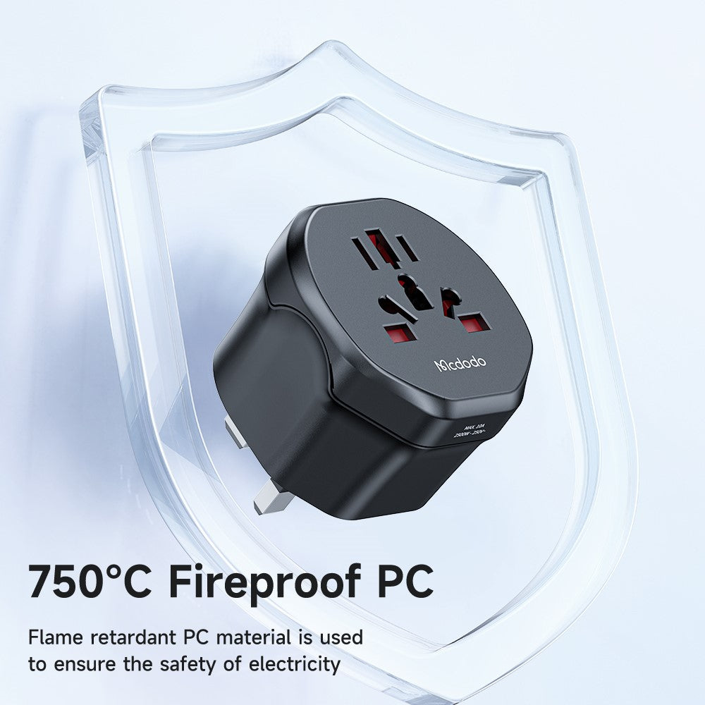 MCDODO CP-45 C1 Series Universal Travel Adapter 8-hole to UK / EU / US Plug Converter