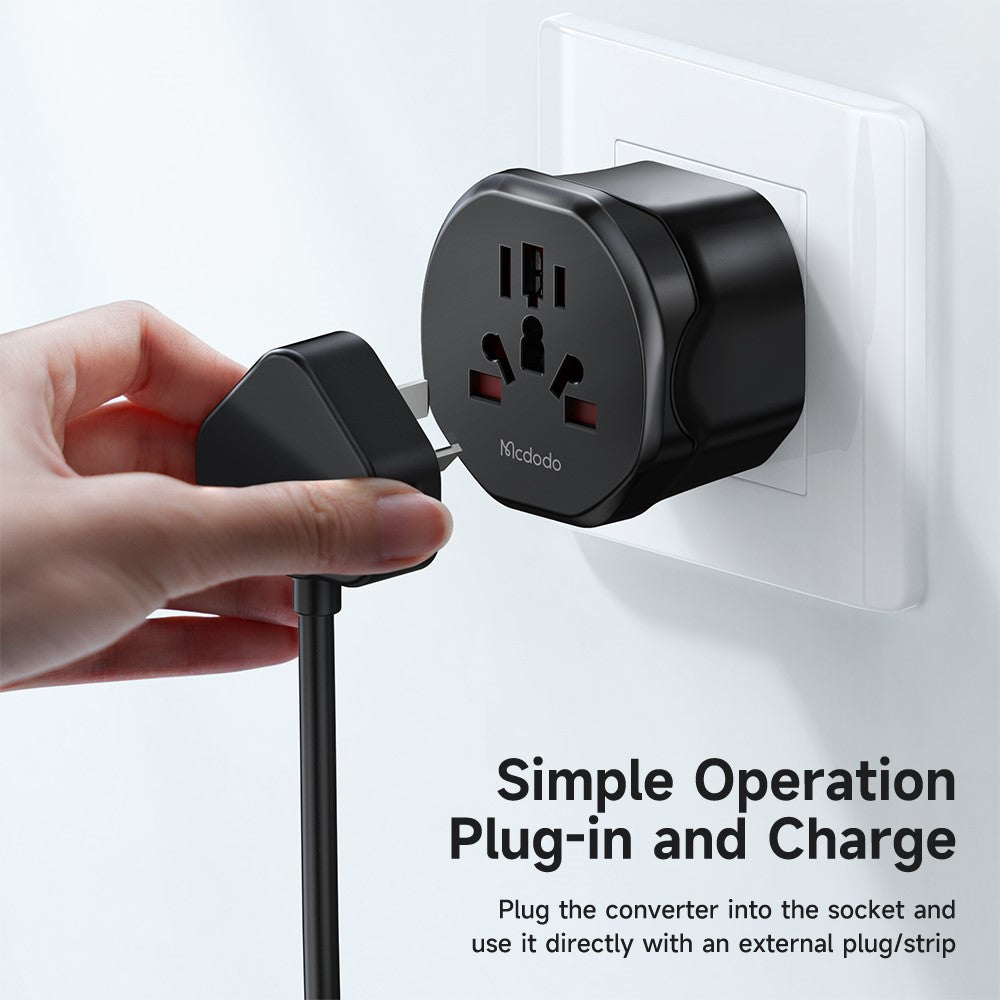 MCDODO CP-45 C1 Series Universal Travel Adapter 8-hole to UK / EU / US Plug Converter