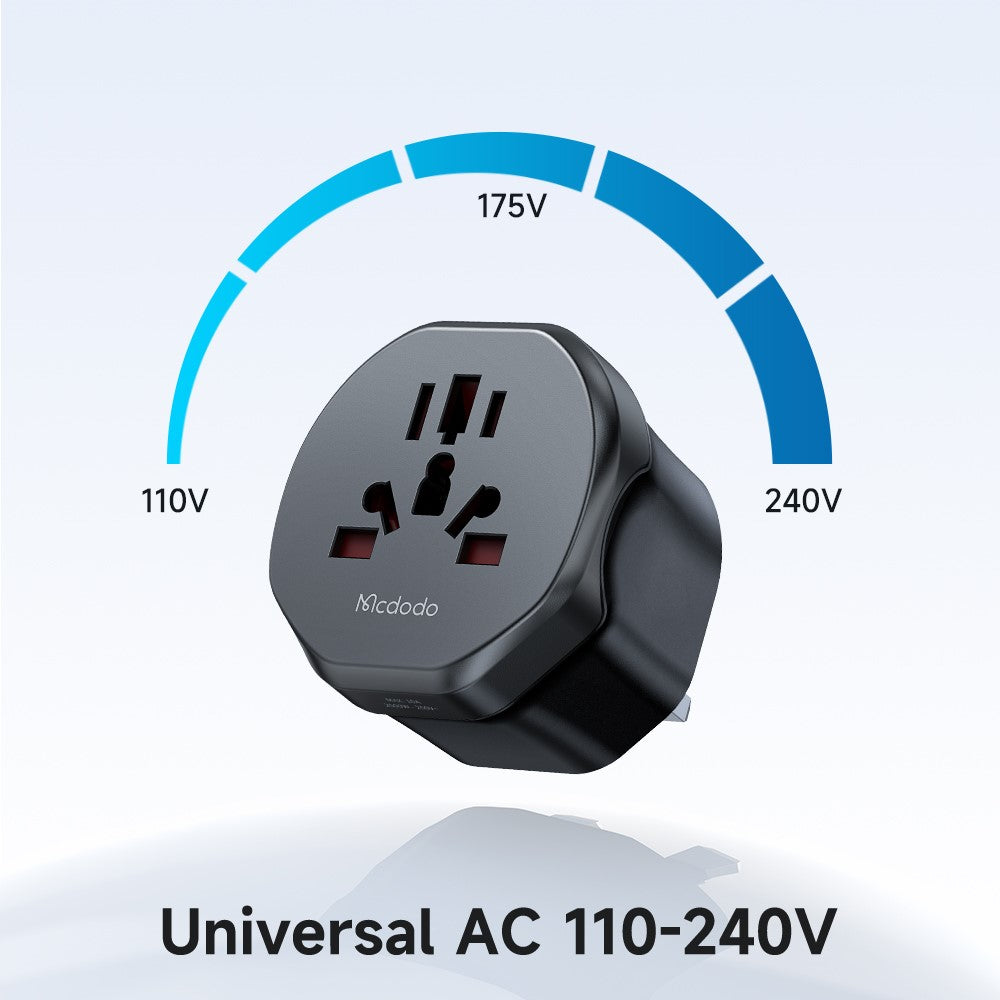 MCDODO CP-45 C1 Series Universal Travel Adapter 8-hole to UK / EU / US Plug Converter