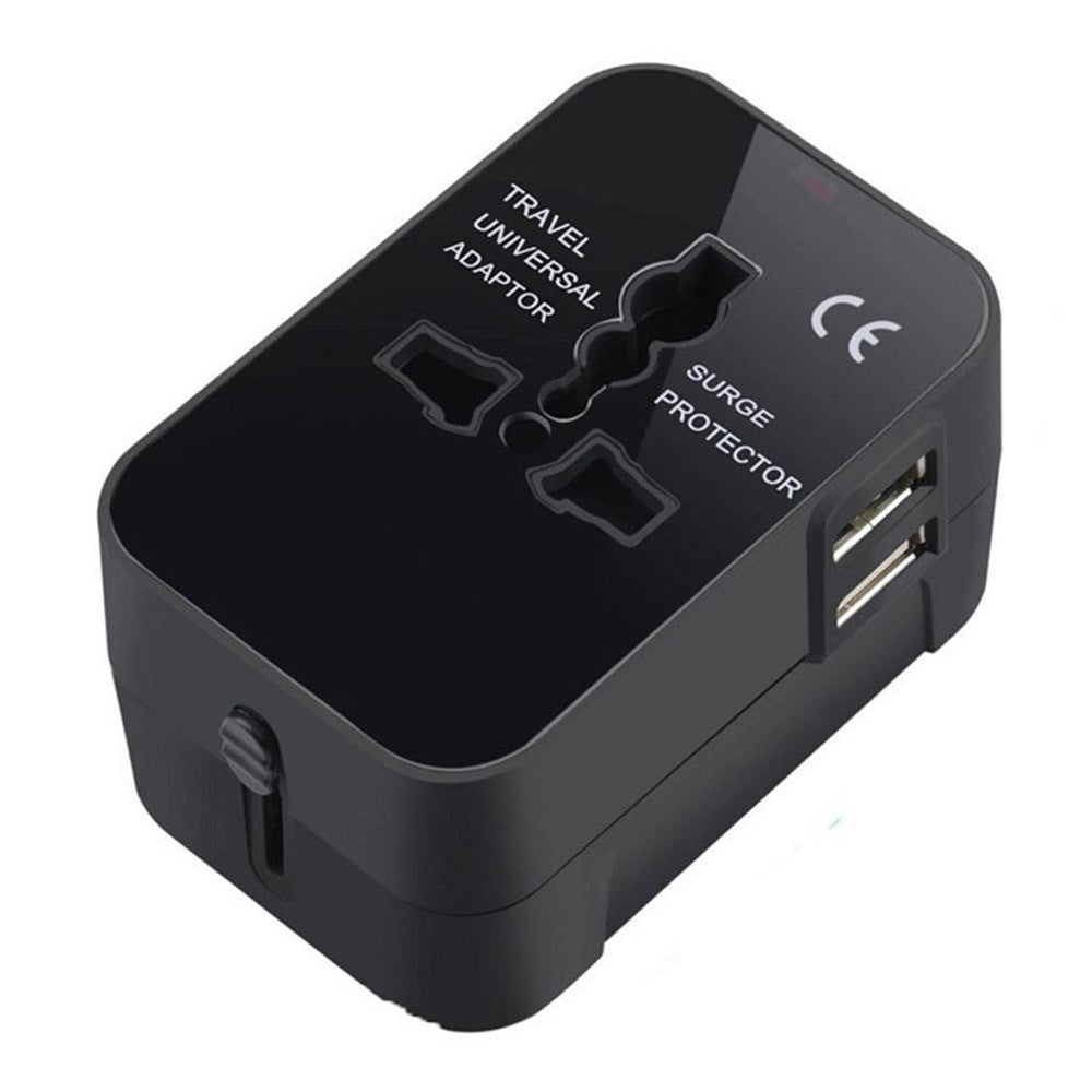 Universal Travel Adapter AU / UK / US / EU Plug Converter with 2.1A Dual USB Ports