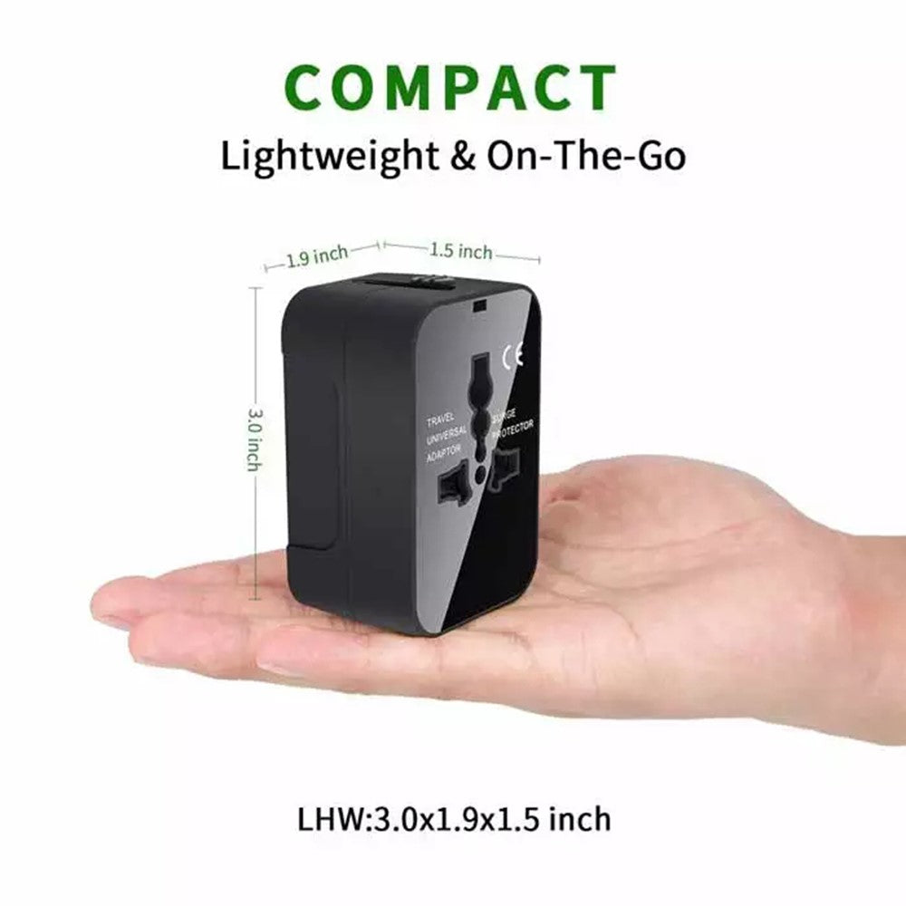 Universal Travel Adapter AU / UK / US / EU Plug Converter with 2.1A Dual USB Ports