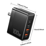 ESSAGER ES-CD37 100W Fast Charging Block 4-Port Wall Charger with 2 USB-C + 2 USB-A for Laptop Phone Tablet