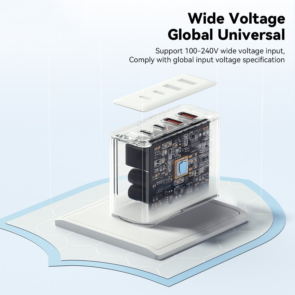 ESSAGER ES-CD37 100W Hurtigopladningsblok 4-ports vægoplader med 2 USB-C + 2 USB-A til bærbar computer, telefon, tablet