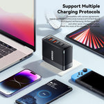 ESSAGER ES-CD37 100W Fast Charging Block 4-Port Wall Charger with 2 USB-C + 2 USB-A for Laptop Phone Tablet