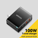 ESSAGER ES-CD37 100W Fast Charging Block 4-Port Wall Charger with 2 USB-C + 2 USB-A for Laptop Phone Tablet
