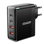ESSAGER ES-CD37 100W Hurtigopladningsblok 4-ports vægoplader med 2 USB-C + 2 USB-A til bærbar computer, telefon, tablet