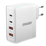 ESSAGER ES-CD37 100W Hurtigopladningsblok 4-ports vægoplader med 2 USB-C + 2 USB-A til bærbar computer, telefon, tablet