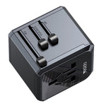 YESIDO MC24 20W Universal Adapterstik Rejsevægoplader Multifunktion Type-C+3USB-A Strømopladerkonverter
