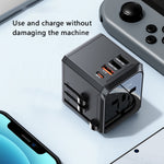 YESIDO MC24 20W Universal Adapterstik Rejsevægoplader Multifunktion Type-C+3USB-A Strømopladerkonverter