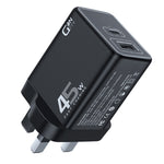 XUNDD XDCH-065 GaN Power Adapter Type-C+USB-A Dual Port 45W Fast Charging Block