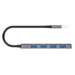 ADS-305A USB to 4 X USB3.0 Docking Station USB Hub Aluminum Alloy Adapter