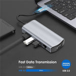 1928 11-i-1 Dockingstation Type-C til USB-C + USB2.0 + 3xUSB3.0 + SD/TF-kortlæser + 3.5mm + 4K HD + VGA + RJ45 USB Hub Adapter